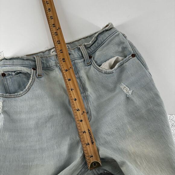 Abercrombie 90s Straight Ultra High‎ Rise Distressed Light Wash 4S - Picture 11 of 13